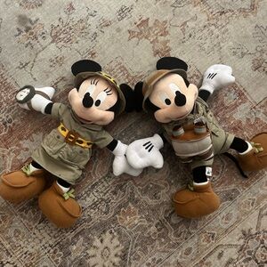 Disney Explorer Mickey and Minnie Plush Toys - Brown and Black